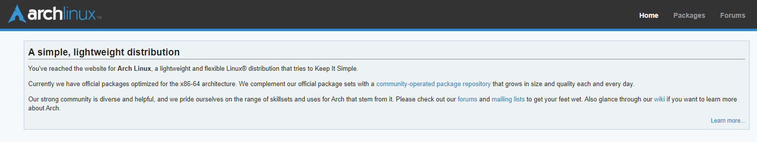 archlinux - centos alternatives