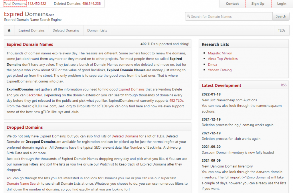 Expired Domain Names
