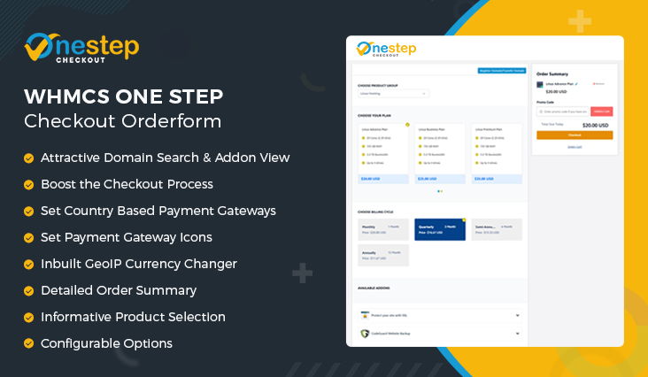 whmcs one step checkout orderform