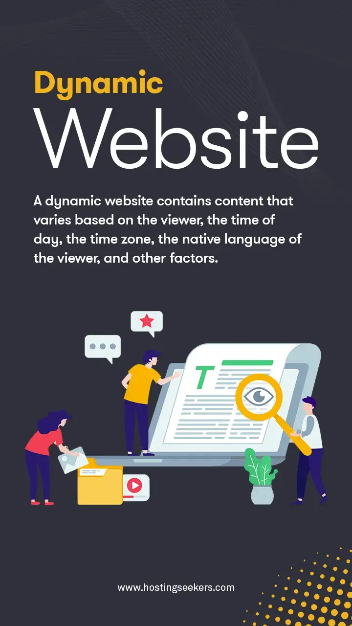 static web page and dynamic web page example