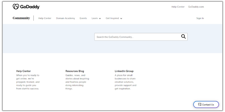 godaddy community support page