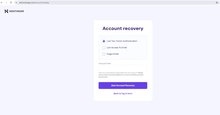 Hostinger Account Recovery