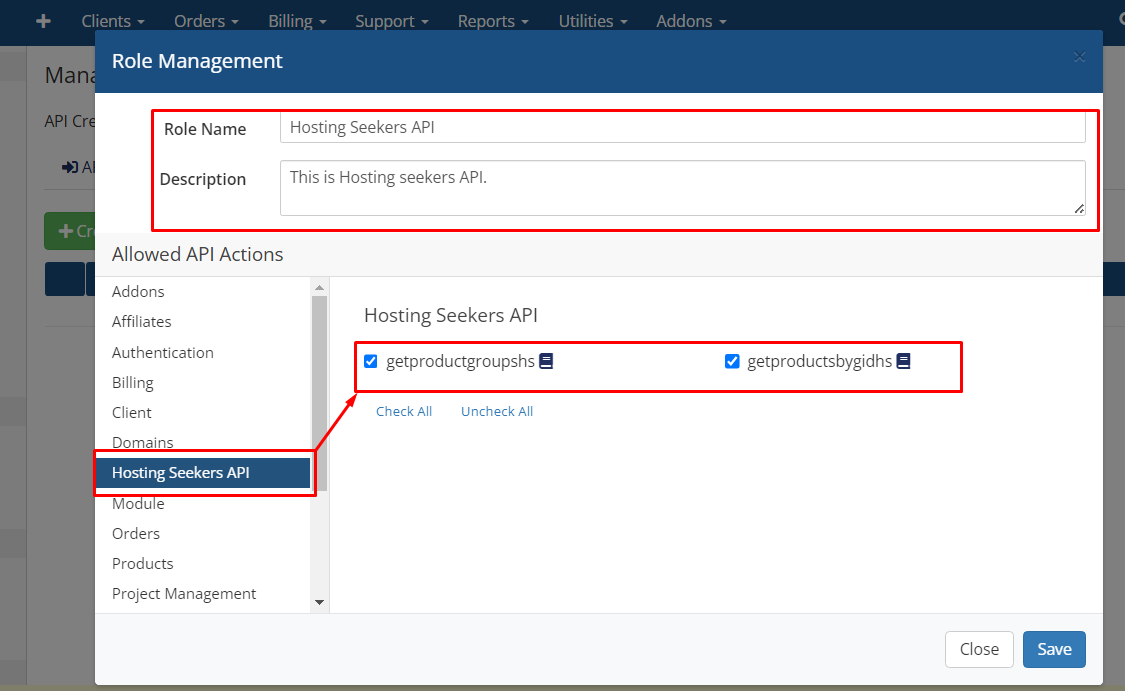 HostingSeekers WHMCS Module