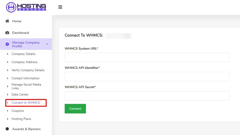 Connect to WHMCS