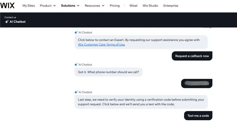 Wix Customer Service