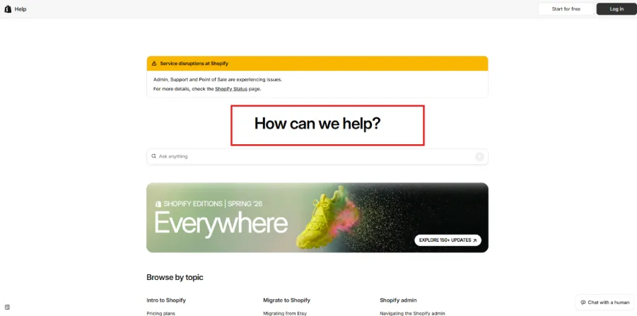 Step 3: Visit the Shopify Help Center.