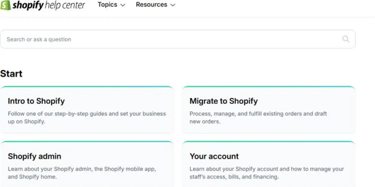 Shopify help center