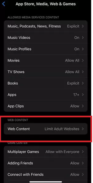Block Certain Websites on iPhone
