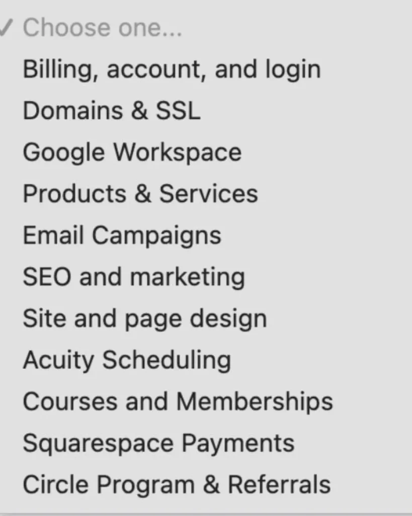 Select the category 