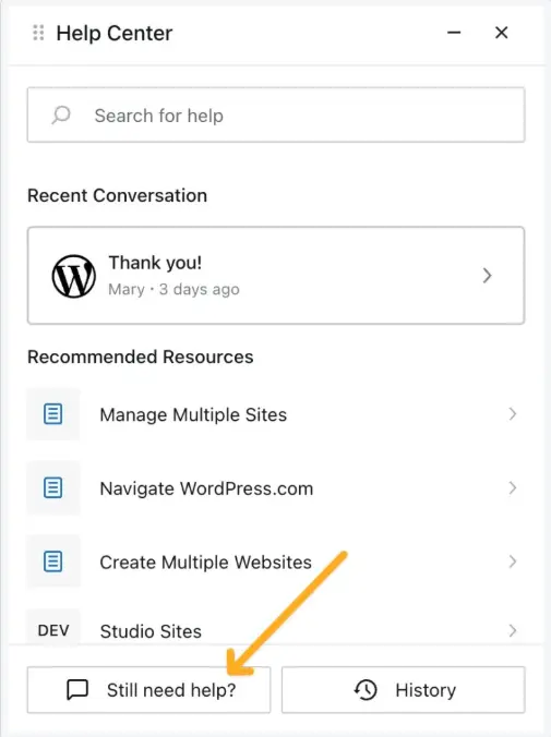 wordpress Contact Support