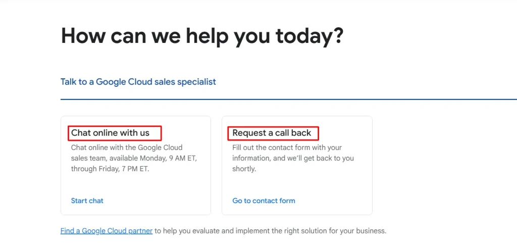 Talk to Google Cloud
