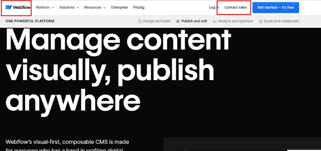 Webflow website