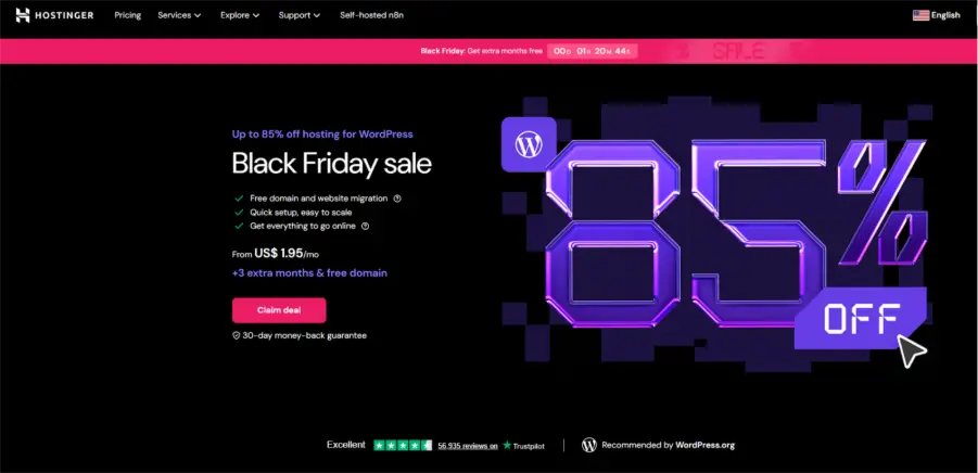 Hostinger – Get up to 85% off