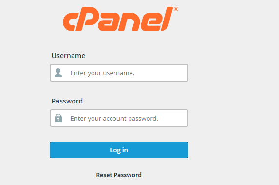 login to cPanel